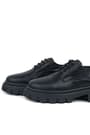 Rakerplus Black Patterned Rougan Genuine Leather Laced Up Girls' Oxford School Shoes
