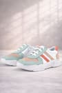 Rakerplus Genuine Leather Green Pink Girls Sneakers