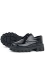 Rakerplus Black Patient Leather Laced Up Girls Kids' Oxford School Shoes
