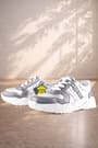 Rakerplus Genuine Leather Platinum Pink Floral Metal Detailed Girls Sneakers