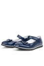 Rakerplus Navy Blue Rougan With Bow Velcro Girls' Babettes 101-LR.28