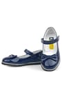 Rakerplus Navy Blue Rougan With Bow Velcro Girls' Babettes 101-LR.28