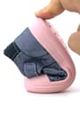 Rakerplus Shaun Genuine Leather Navy Blue Glittery Velcro Anatomical Baby Sandals R620-LSIM.25
