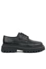 Rakerplus Genuine Leather Black Rougan Laced Up Women Oxford Casual Shoes 1030-SR-B-DERI-D.36