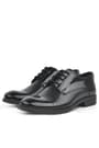 Rakerplus Black Pattent Leather Laced Oxford Kids Classical Shoes 3021-SR-B.26