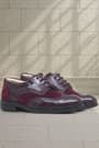 Rakerplus Titan Classic Claret Red patent leather Nubuck Lace up Boys Shoes 3065-BORRN-B.36