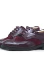 Rakerplus Titan Classic Claret Red patent leather Nubuck Lace up Boys Shoes 3065-BORRN-B.36