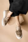 Roxie Ten Püskül Detaylı Süet Oxford Loafer Ayakkabı