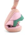 Rakerplus Bob Hakiki Deri Pembe Yeşil Barefoot Cırtlı Lastikli Bebek Sneaker Ayakkabı