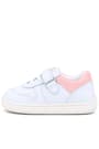 Rakerplus Bob Hakiki Deri Beyaz Nubuk Pembe Cırtlı Bebek Sneaker Ayakkabı