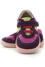 Rakerplus Bob Hakiki Deri Mor Pembe Barefoot Cırtlı Lastikli Bebek Sneaker Ayakkabı