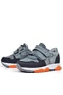 Rakerplus Hakiki Deri Koyu Gri Çocuk Cırtlı Sneakers Spor Ayakkabı