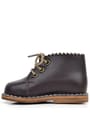 Rakerplus Handmade Hakiki Deri Kahverengi Bağcıklı Kız Bebek Bot
