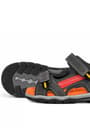Hakiki Deri Gri Cırtlı Erkek Çocuk Outdoor Sandalet