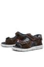 Rakerplus Hakiki Deri Kahverengi Cırtlı Çocuk Sandalet Ayakkabı