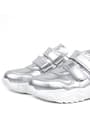 Rakerplus Hakiki Deri Gümüş Beyaz Tabanlı Kız Çocuk Sneakers Ayakkabı