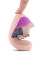 Rakerplus Bob Hakiki Deri Pudra Gri Mor Barefoot Cırtlı Lastikli Bebek Sneaker Ayakkabı