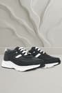 Rakerplus Hakiki Deri Siyah Beyaz Metal Detaylı Bağcıklı Kız Çocuk Spor Ayakkabı