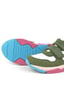 Rakerplus Hakiki Deri Yeşil Pembe Çocuk Sneakers Spor Ayakkabı