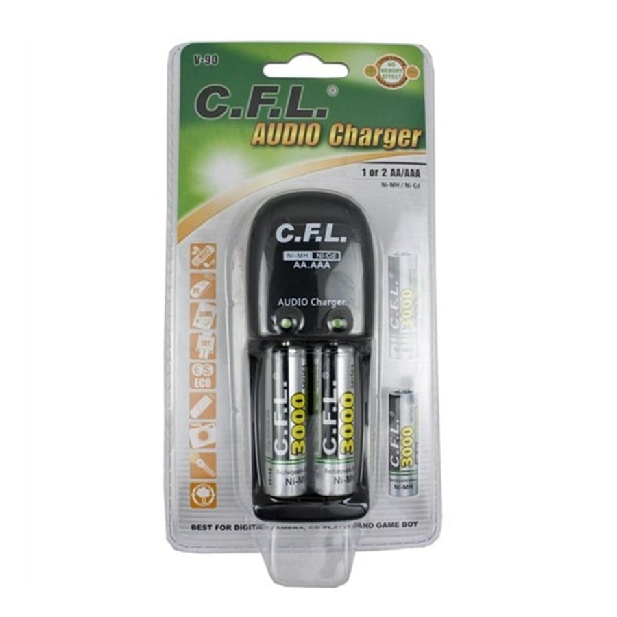 CFL V90 2'Li Pil Şarj Aleti Hediyesi 2 Adet AA Kalem Pil