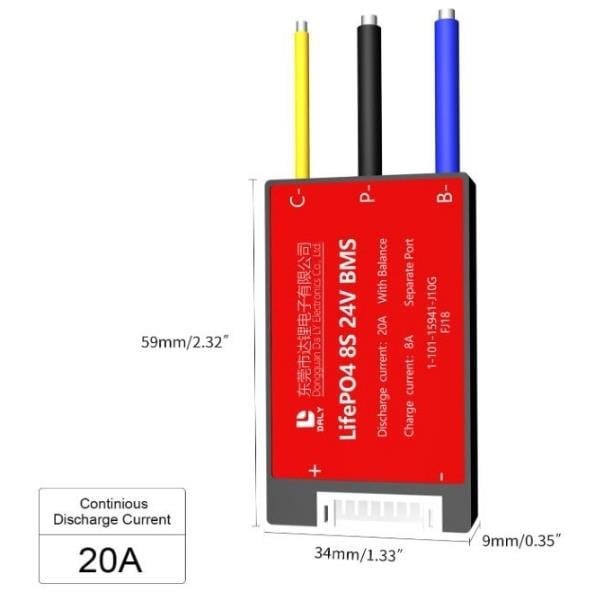 DALY BMS 8S 20A LIFEPO4 KONTROL DEVRESİ