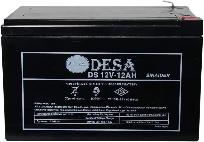 DESA DS12-12 12V 12Ah Bakımsız Kuru Akü