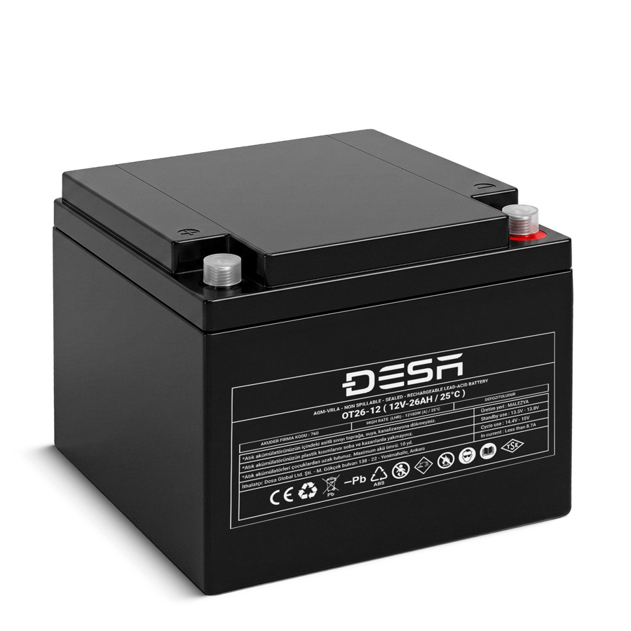 DESA DS12-26 12V 26Ah Bakımsız Kuru Akü