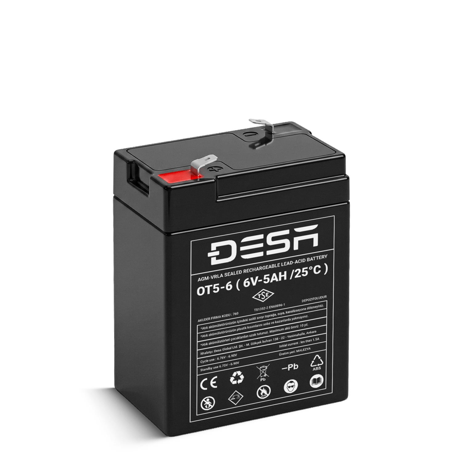 DESA OT5-6 6V 5AH Bakımsız Kuru Akü