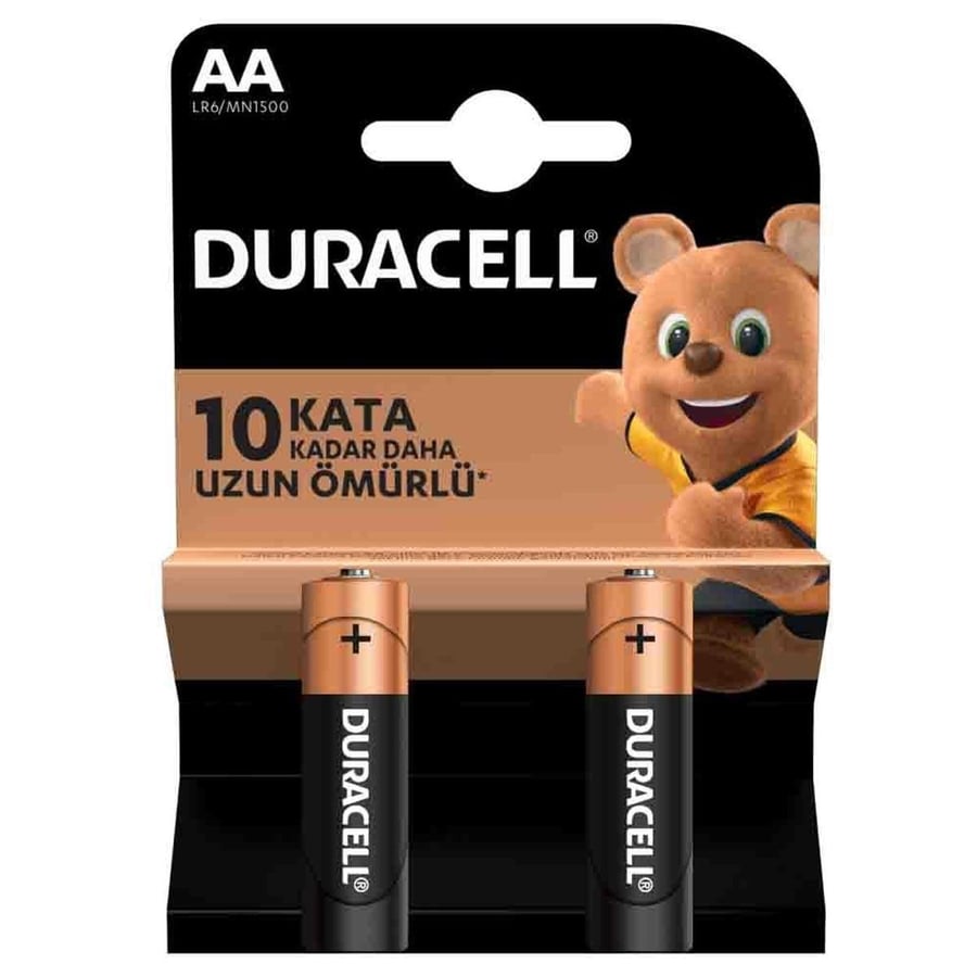 Duracell AA 1.5V Alkalin 2'li Paket Pil