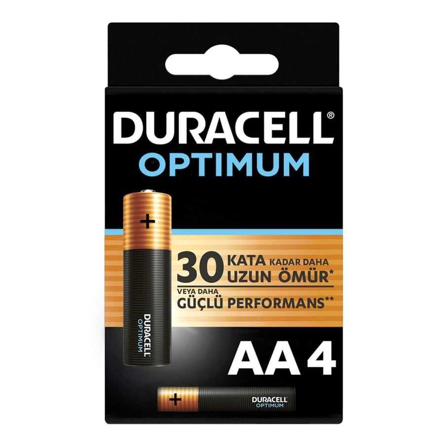 Duracell AA 1.5V Alkalin 4'lü Paket Pil - Optimum