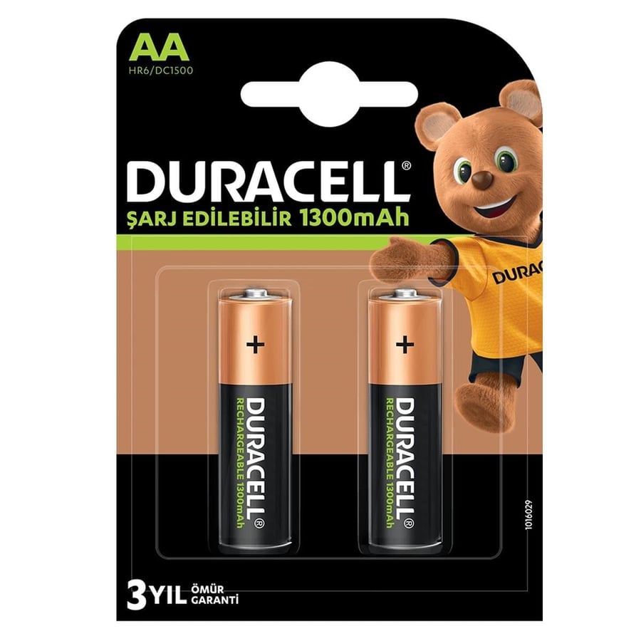 Duracell AA 1.5V 1300mAh Ni-MH 2'li Paket Pil