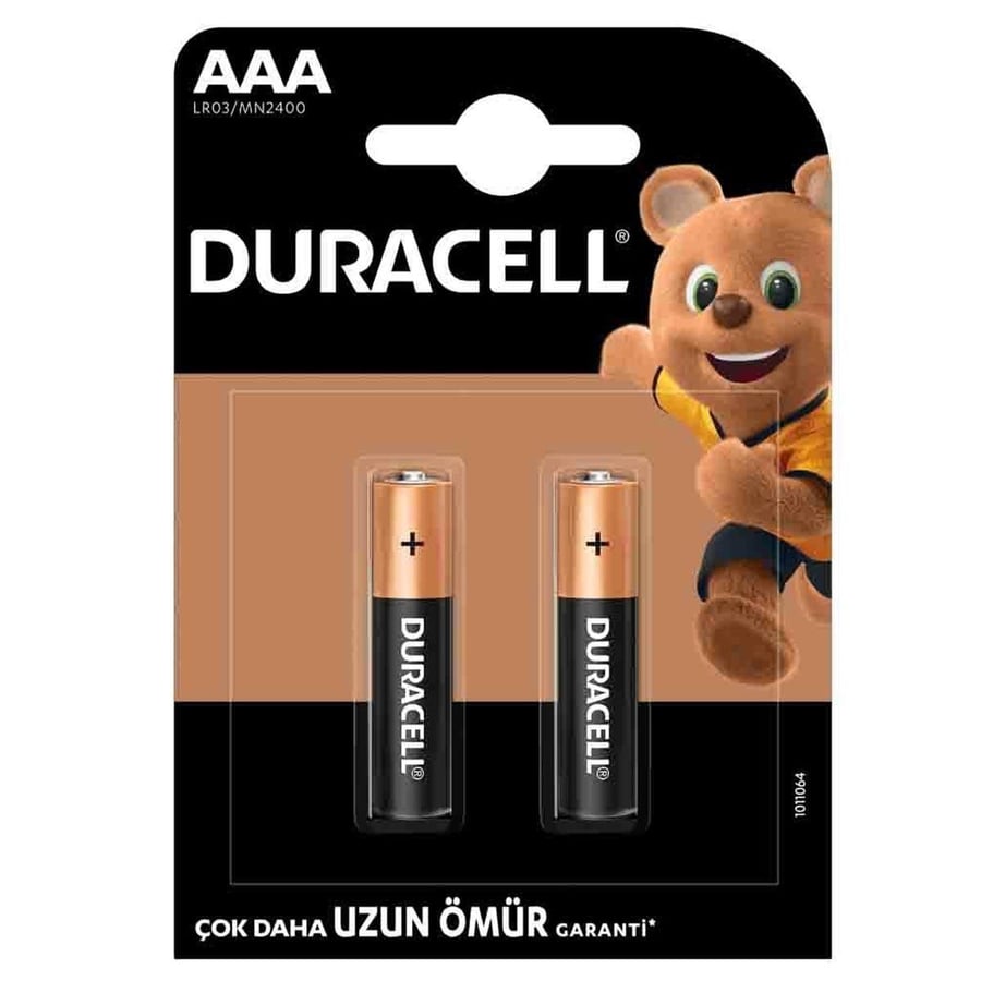 Duracell AAA 1.5V Alkalin 2'li Paket Pil