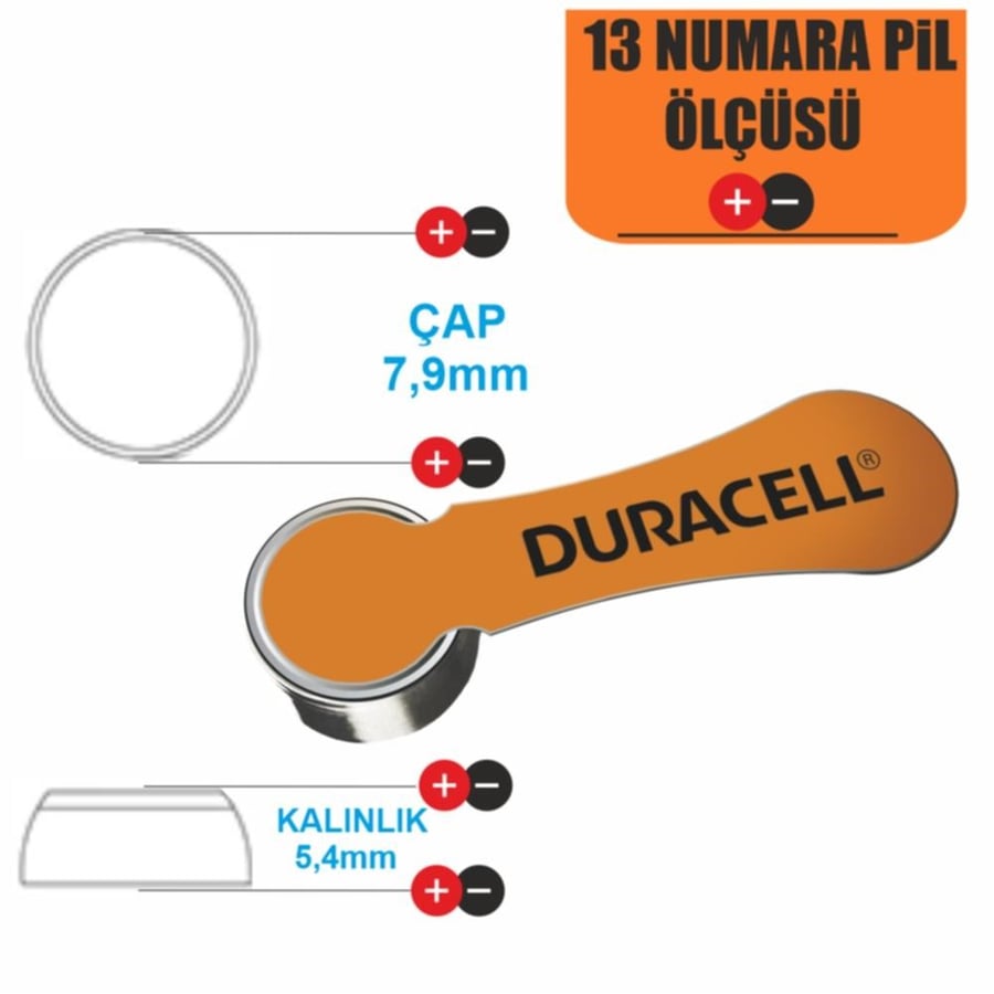 Duracell Activair 13 İşitme Cihazı 6'lı Paket Pil