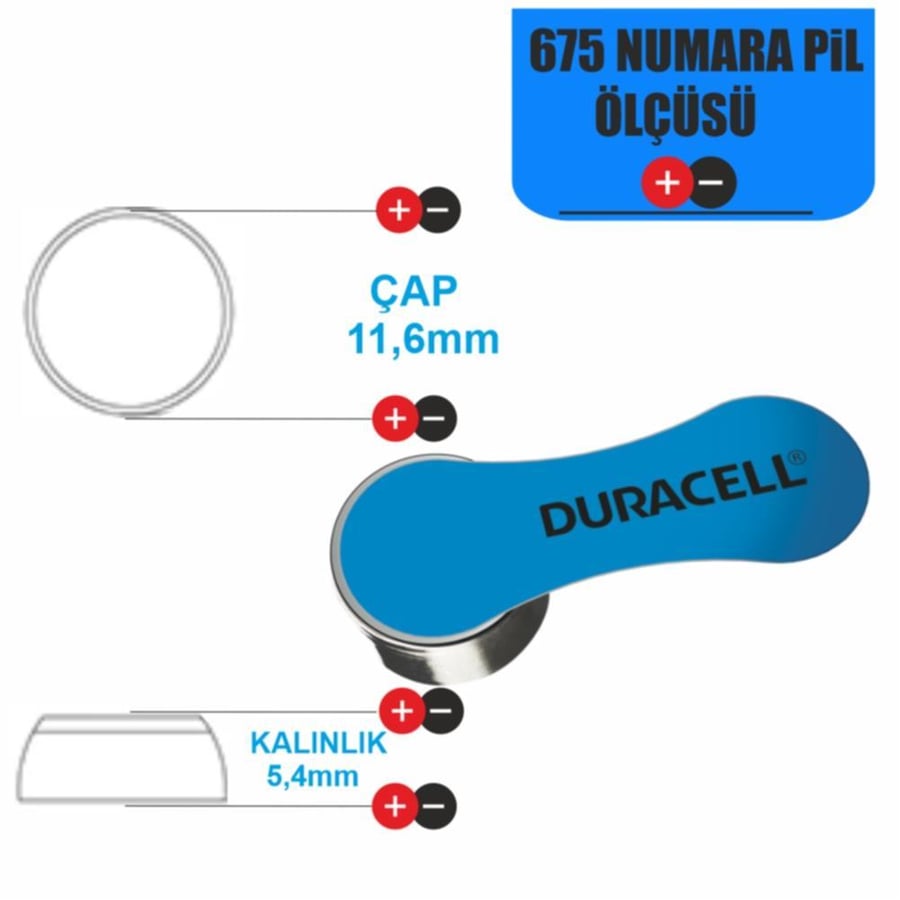 Duracell Activair 675 Numara İşitme Cihazı Pili 10'lu Kart