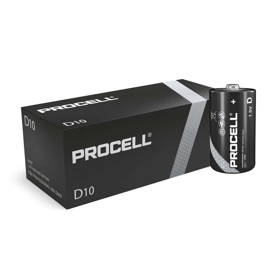 Duracell D - Büyük Boy 1.5V Alkalin 10'lu Paket Pil - Procell