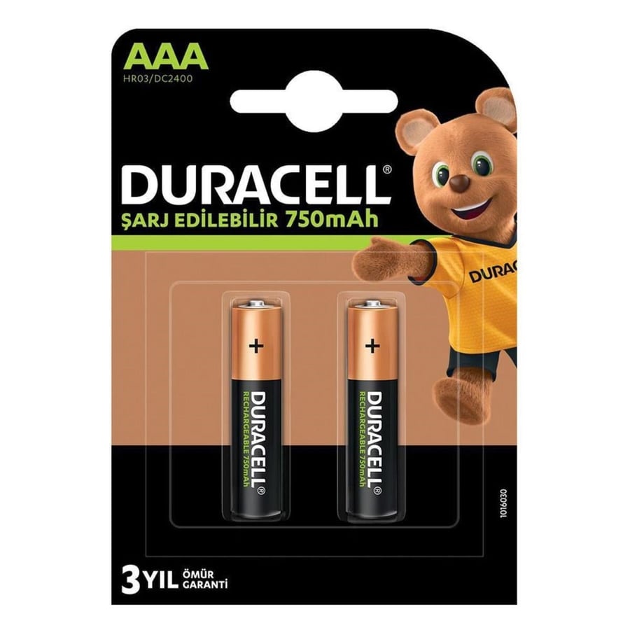 Duracell HR03 1.2V 750mAh AAA Ni-MH 2'li Paket Pil