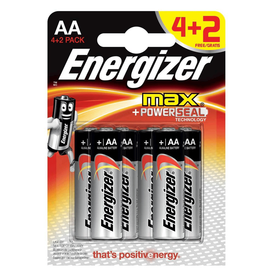 Energizer AA 1.5V Alkalin 6'lı Paket Pil - Max Power 
