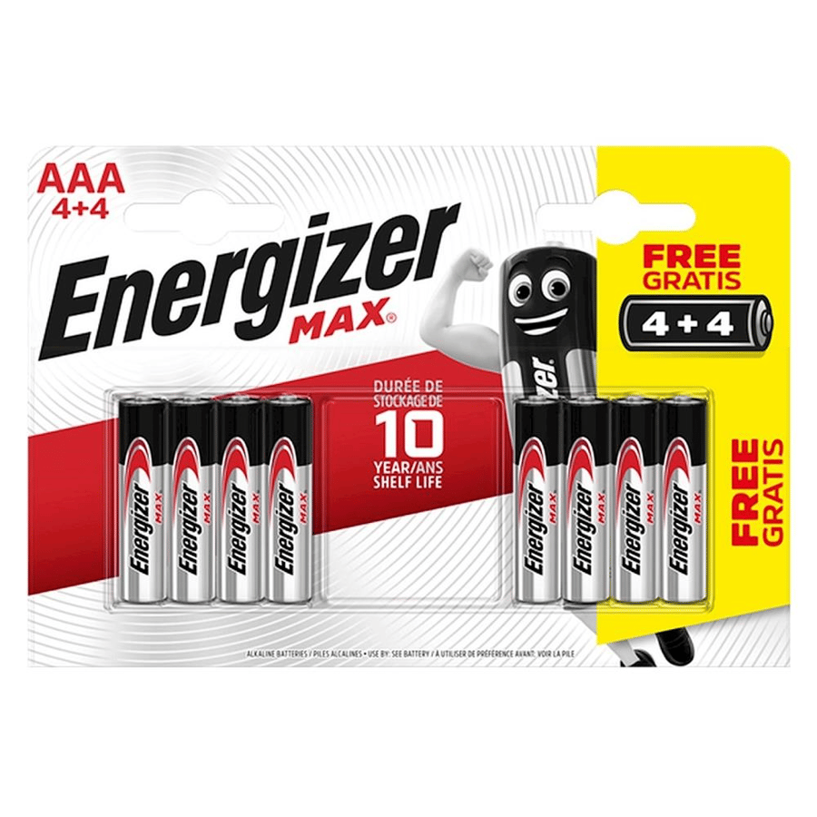 Energizer AAA 1.5V Alkalin 8'li Paket Pil - Max 