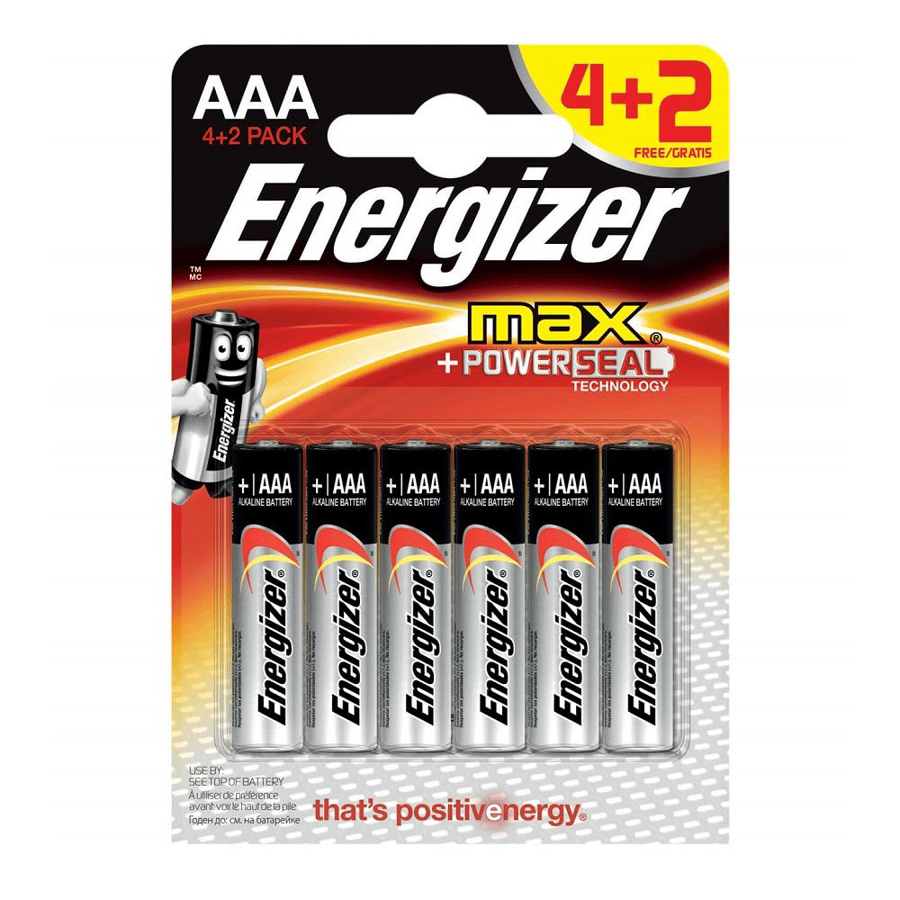 Energizer AAA 1.5V Alkalin 6'lı Paket Pil - Max 