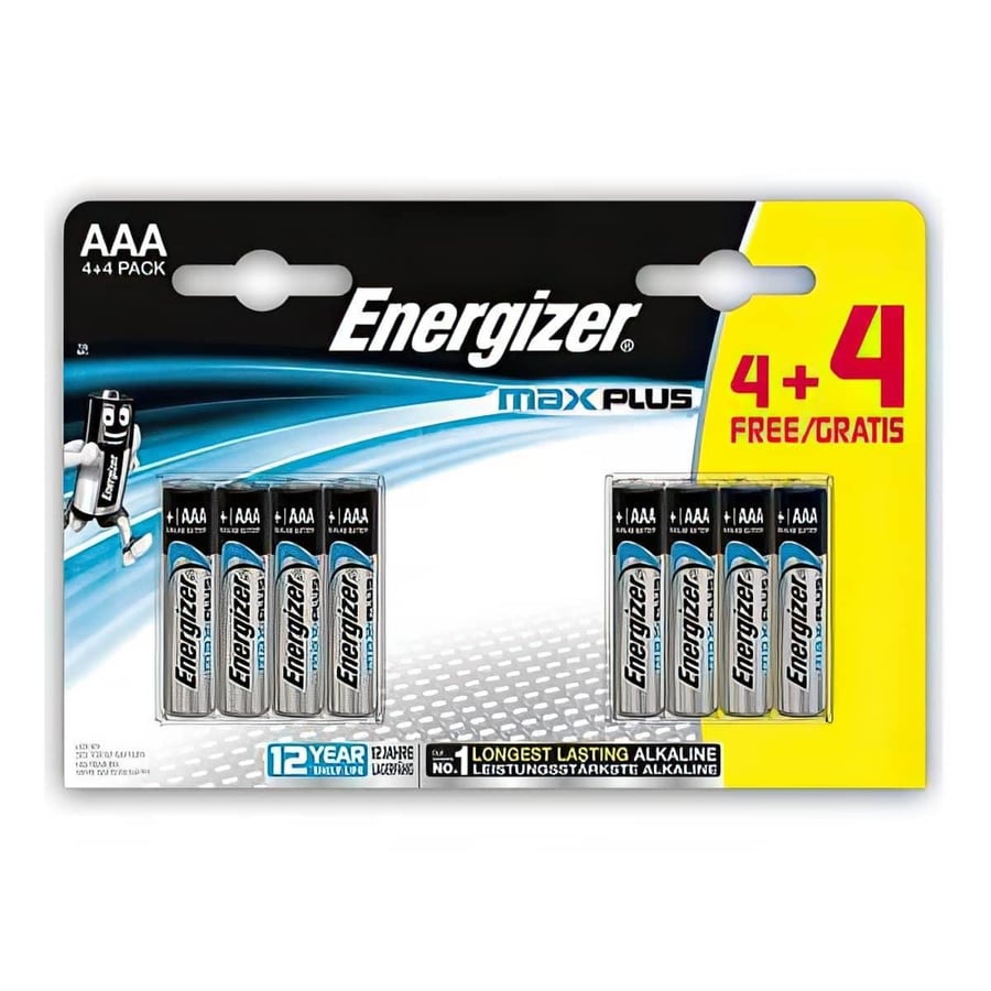 Energizer Alkalin Max Plus AAA İnce Kalem Pil 4+4'lü Paket