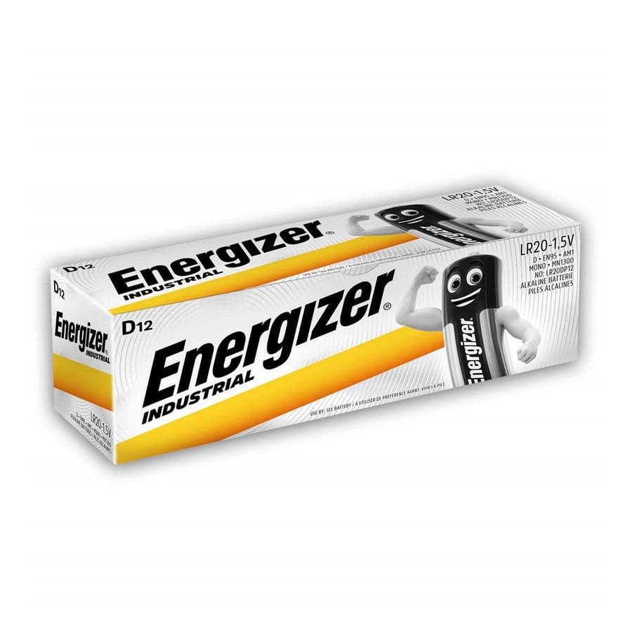 Energizer D - Büyük Boy 1.5V Alkalin 12'li Paket Pil - Industrial 