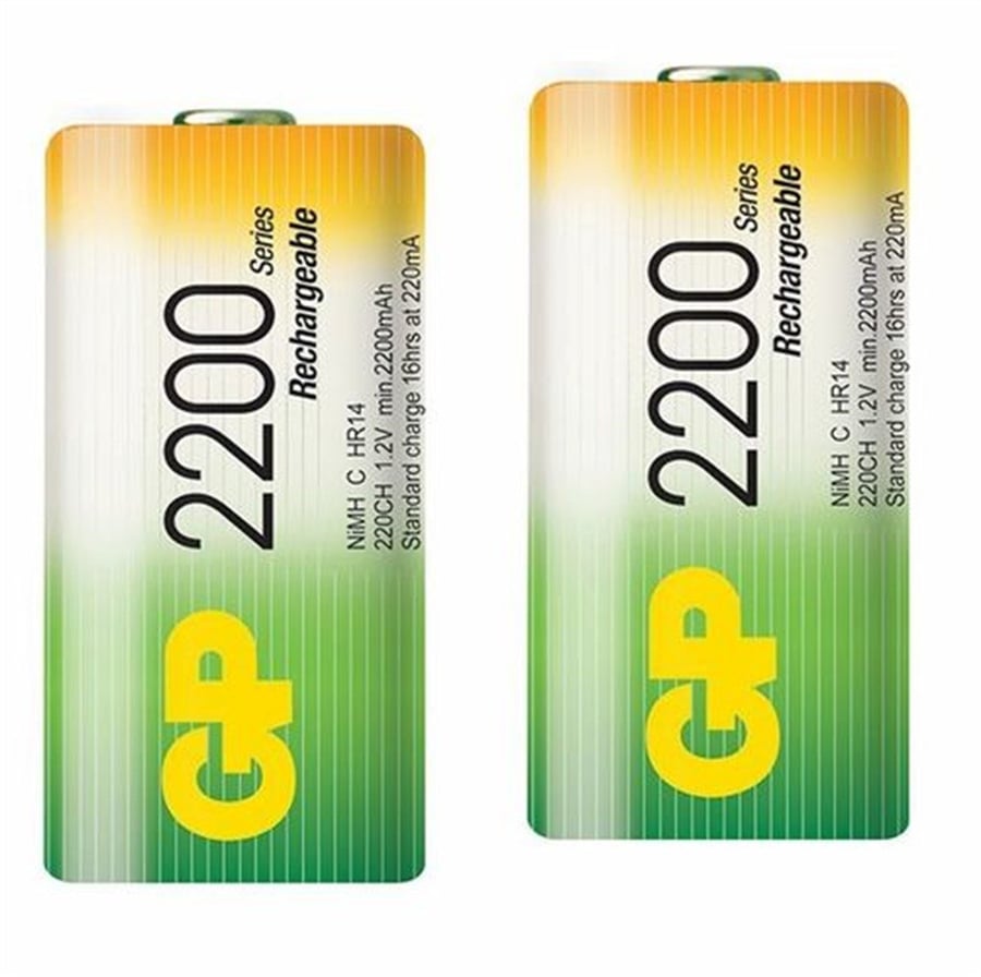 GP 220CH 2200mAh Orta Boy Şarj Edilebilir Pil 2'li Paket