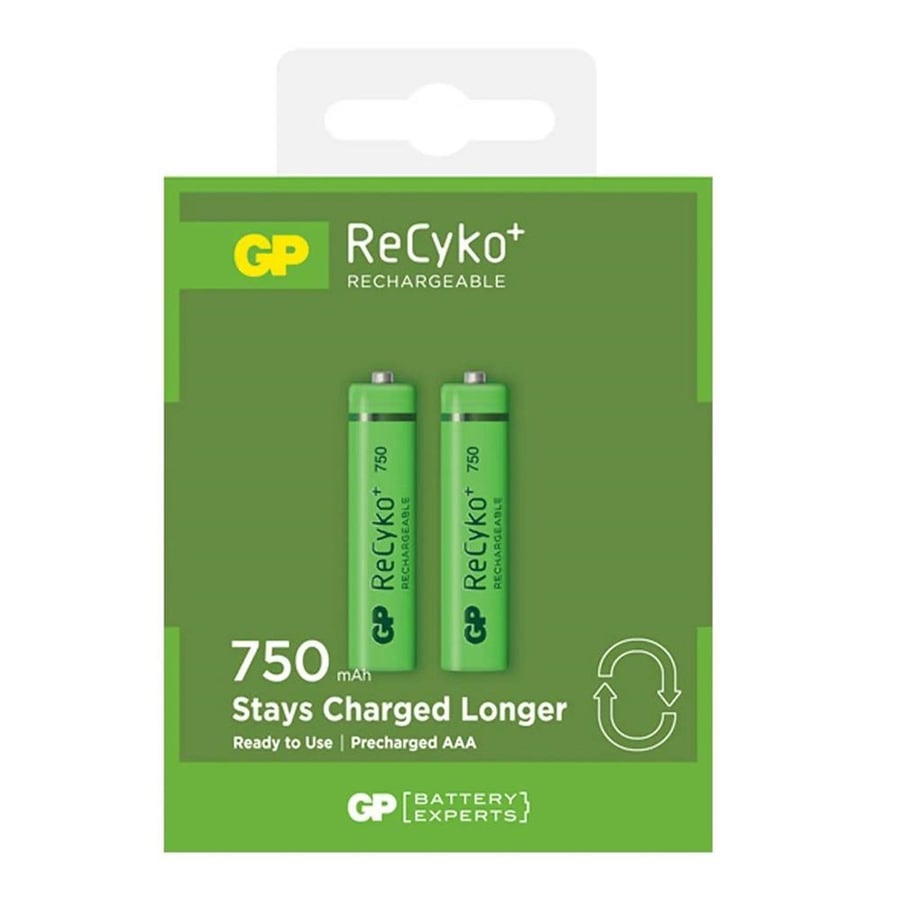 GP ReCyko 750mAh Şarj Edilebilir İnce Kalem Pil 2'lİ Paket