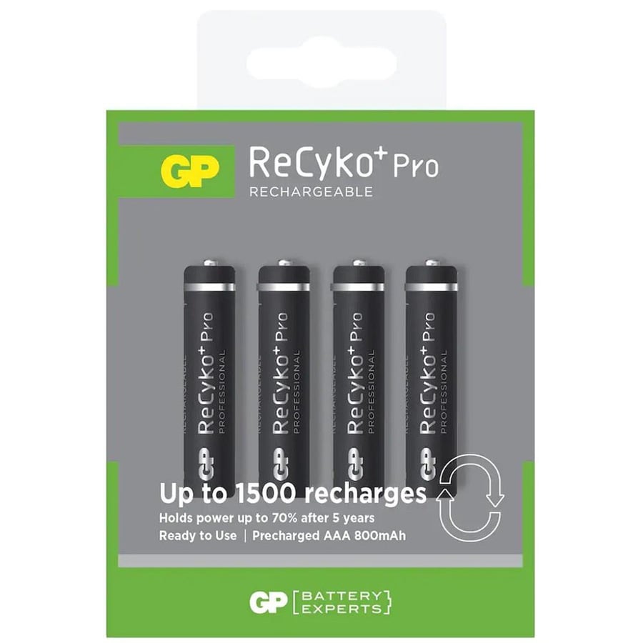 GP ReCyko Pro 800mAh AAA Şarj Edilebilir İnce Kalem Pil 4'lü Paket