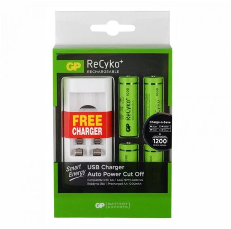 GP Recyko U211 Powerbank Mini Pil Şarj Aleti 4xAA1000