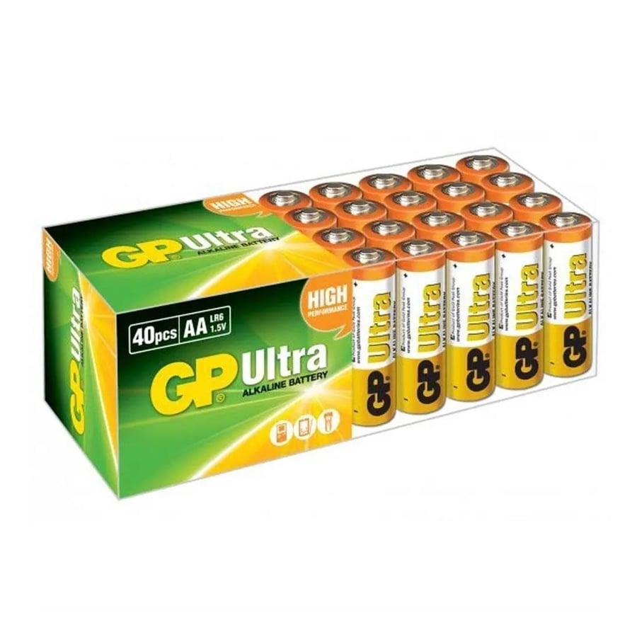 GP Ultra AA 1.5V Alkalin 40'lı Paket Pil