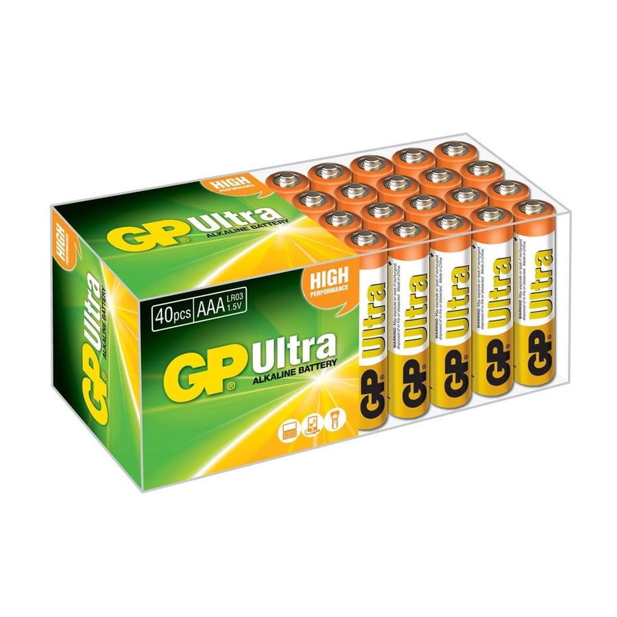 GP Ultra AAA 1.5V Alkalin 40'lı Paket Pil