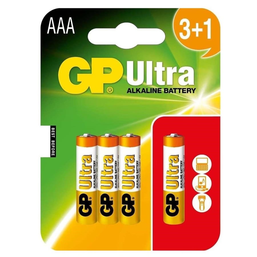 GP Ultra AAA 1.5V Alkalin 4'lü Paket Pil