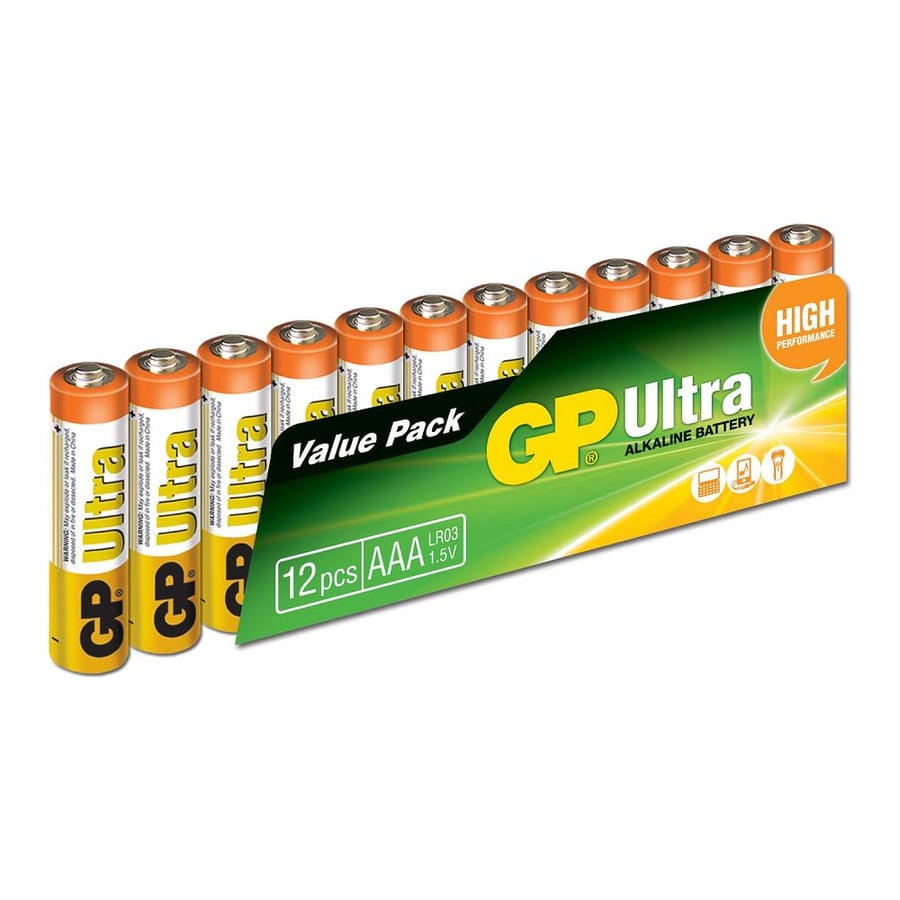 GP Ultra AAA 1.5V Alkalin 12'li Paket Pil