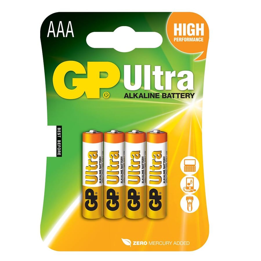 GP Ultra Alkalin AAA İnce Kalem Pil 4'lü Paket